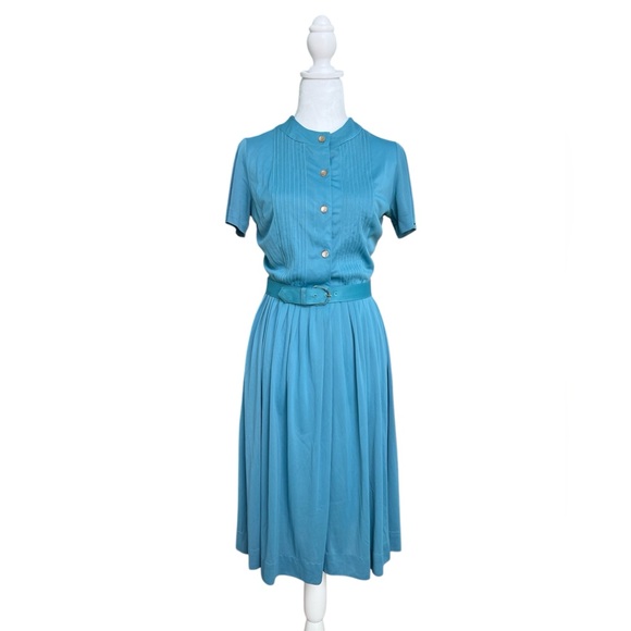 Vintage Dresses & Skirts - 1960s Vintage A-line Shirt Dress with Pleated Skirt